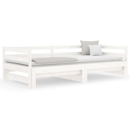 Sofá cama extraíble madera maciza de pino blanco 2x(80x200) cm de vidaXL, Camas y somieres - Ref: Foro24-814695, Precio: 129,...