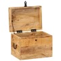 Caja de almacenaje madera maciza de mango 39x28x31 cm en Baúles de almacenamiento | Comprar online en Foru.es