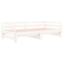 Sofá cama extraíble madera maciza de pino blanco 2x(80x200) cm de vidaXL, Camas y somieres - Ref: Foro24-814695, Precio: 129,...