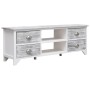 Mueble para TV madera de paulownia blanco y gris 108x30x40 cm en Muebles TV | Comprar online en Foru.es