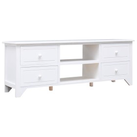 Mueble para TV madera maciza de paulownia blanco 108x30x40 cm en Muebles TV | Comprar online en Foru.es