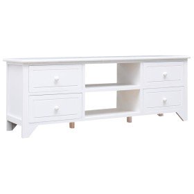 Mueble para TV madera maciza de paulownia blanco 108x30x40 cm en Muebles TV | Comprar online en Foru.es