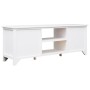 Mueble para TV madera maciza de paulownia blanco 108x30x40 cm en Muebles TV | Comprar online en Foru.es