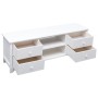 Mueble para TV madera maciza de paulownia blanco 108x30x40 cm en Muebles TV | Comprar online en Foru.es