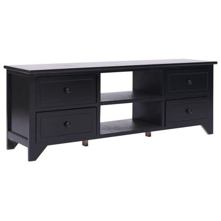 Mueble para TV madera maciza de paulownia negro 108x30x40 cm en Muebles TV | Comprar online en Foru.es