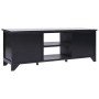 Mueble para TV madera maciza de paulownia negro 108x30x40 cm en Muebles TV | Comprar online en Foru.es
