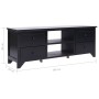 Mueble para TV madera maciza de paulownia negro 108x30x40 cm en Muebles TV | Comprar online en Foru.es