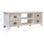 Mueble para TV madera maciza de paulownia 108x30x40 cm en Muebles TV | Comprar online en Foru.es