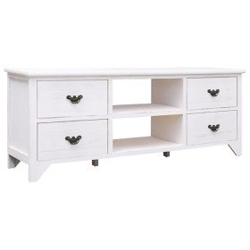 Mueble para TV antiguo madera de paulownia blanco 108x30x40 cm en Muebles TV | Comprar online en Foru.es