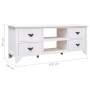 Mueble para TV antiguo madera de paulownia blanco 108x30x40 cm en Muebles TV | Comprar online en Foru.es