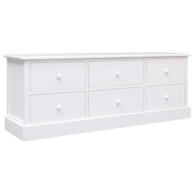 Mueble para TV madera maciza de paulownia blanco 108x30x40 cm en Muebles TV | Comprar online en Foru.es