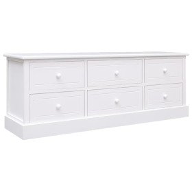 Mueble para TV madera maciza de paulownia blanco 108x30x40 cm en Muebles TV | Comprar online en Foru.es
