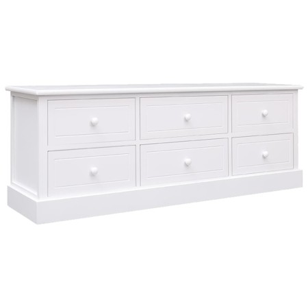 Mueble para TV madera maciza de paulownia blanco 108x30x40 cm en Muebles TV | Comprar online en Foru.es