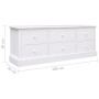 Mueble para TV madera maciza de paulownia blanco 108x30x40 cm en Muebles TV | Comprar online en Foru.es