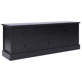 Mueble para TV madera maciza de paulownia negro 108x30x40 cm en Muebles TV | Comprar online en Foru.es