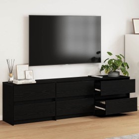 Unidades de TV 2 pcs Roble Negro 180 x 34 x 50 cm en Muebles TV | Comprar online en Foru.es