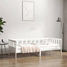 Schlafsofa aus massivem weißem Kiefernholz, 90 x 190 cm von vidaXL, Betten und Lattenroste - Ref: Foro24-814645, Preis: 116,1...