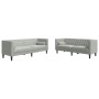 Sofá de sala 2 pcs Gris Claro 194 x 74,5 x 70,5 cm Terciopelo en Sofás | Comprar online en Foru.es