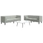 Sofá de sala 2 pcs Gris Claro 194 x 74,5 x 70,5 cm Terciopelo en Sofás | Comprar online en Foru.es