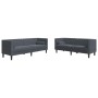 Sofá de sala 2 pcs Gris oscuro 194 x 74,5 x 70,5 cm Terciopelo en Sofás | Comprar online en Foru.es