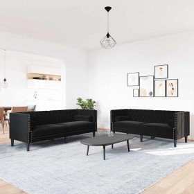 Sofá de sala 2 pcs Negro 194 x 74,5 x 70,5 cm Terciopelo en Sofás | Comprar online en Foru.es