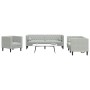 Sofá de sala 3 pcs Gris Claro 194 x 74,5 x 70,5 cm Terciopelo en Sofás | Comprar online en Foru.es