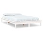 Estructura de cama de madera maciza de pino blanco 200x200 cm de vidaXL, Camas y somieres - Ref: Foro24-820562, Precio: 105,0...