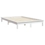 Estructura de cama de madera maciza de pino blanco 200x200 cm de vidaXL, Camas y somieres - Ref: Foro24-820562, Precio: 105,0...
