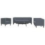 Sofá de sala 3 pcs Gris oscuro 194 x 74,5 x 70,5 cm Terciopelo en Sofás | Comprar online en Foru.es