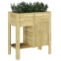 Cama elevada con estante Marrón 85,5 x 46,5 x 95,5 cm en Macetas y jardineras | Comprar online en Foru.es