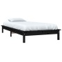 Estructura de cama madera maciza de pino negra 90x200 cm de vidaXL, Camas y somieres - Ref: Foro24-820530, Precio: 76,53 €, D...