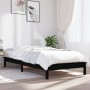 Estructura cama individual madera maciza pino negra 90x190 cm de vidaXL, Camas y somieres - Ref: Foro24-820575, Precio: 96,95...