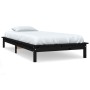 Estructura cama individual madera maciza pino negra 90x190 cm de vidaXL, Camas y somieres - Ref: Foro24-820575, Precio: 96,95...