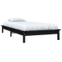 Estructura cama individual madera maciza pino negra 90x190 cm de vidaXL, Camas y somieres - Ref: Foro24-820575, Precio: 96,95...
