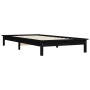 Estructura cama individual madera maciza pino negra 90x190 cm de vidaXL, Camas y somieres - Ref: Foro24-820575, Precio: 96,95...