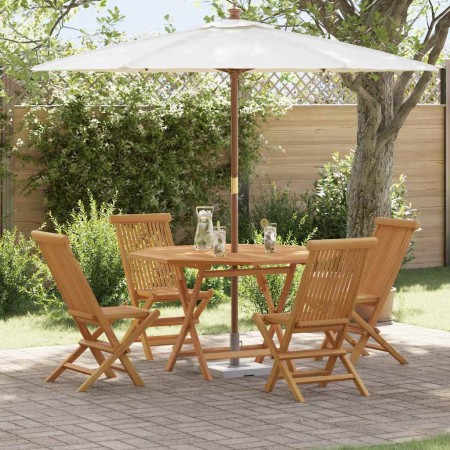 Conjunto de Comedor de Jardín 5 pcs Marrón en Sillas de jardín | Comprar online en Foru.es