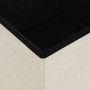 Taburete con almacenaje plegable lino sintético crema blanco en Taburetes y sillas plegables | Comprar online en Foru.es