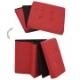Taburete con almacenaje plegable lino sintético rojo vino tinto en Taburetes y sillas plegables | Comprar online en Foru.es
