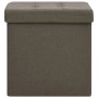 Taburetes de almacenaje plegables 2 uds lino sintético marrón en Taburetes y sillas plegables | Comprar online en Foru.es
