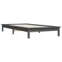 Solid gray pine wood bed frame 100x200 cm by vidaXL, Beds and slatted bases - Ref: Foro24-820533, Price: 107,38 €, Discount: %