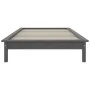 Solid gray pine wood bed frame 100x200 cm by vidaXL, Beds and slatted bases - Ref: Foro24-820533, Price: 107,38 €, Discount: %