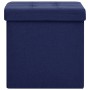 Taburetes de almacenaje plegables 2 uds lino sintético azul en Taburetes y sillas plegables | Comprar online en Foru.es