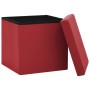 Taburete con almacenaje plegable rojo vino tinto PVC en Taburetes y sillas plegables | Comprar online en Foru.es