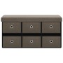 Banco de almacenaje plegable lino sintético marrón 76x38x38 cm en Bancos para recibidores y almacenamiento | Comprar online en F