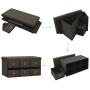 Banco de almacenaje plegable lino sintético marrón 76x38x38 cm en Bancos para recibidores y almacenamiento | Comprar online en F