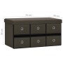 Banco de almacenaje plegable lino sintético marrón 76x38x38 cm en Bancos para recibidores y almacenamiento | Comprar online en F
