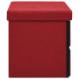Banco almacenaje plegable lino sintético rojo tinto 76x38x38 cm en Bancos para recibidores y almacenamiento | Comprar online en 