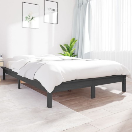 Estructura de cama madera maciza de pino gris 180x200 cm de vidaXL, Camas y somieres - Ref: Foro24-820558, Precio: 143,66 €, ...