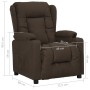 Sillón reclinable de tela marrón oscuro en Sillones | Comprar online en Foru.es