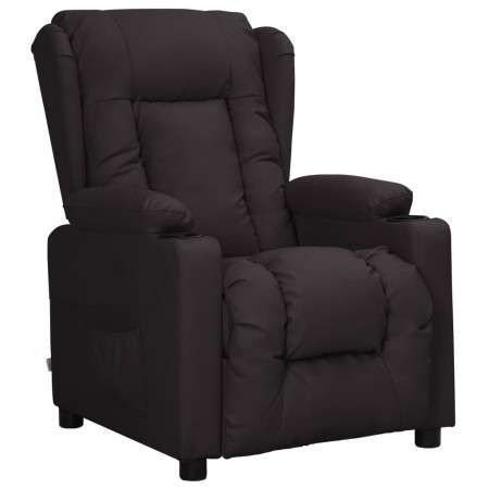 Sillón reclinable de cuero sintético negro en Sillones | Comprar online en Foru.es